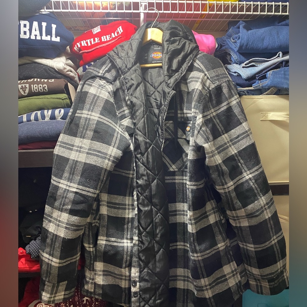 Black and White Flannel Jacket.